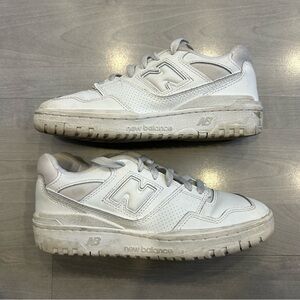 New Balance 550 Women’s Size 6.5 B Triple White Leather Shoes Sneakers BBW550WW